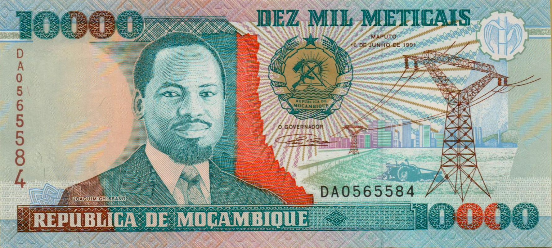 Mozambique 10000 1991 UNC P-136